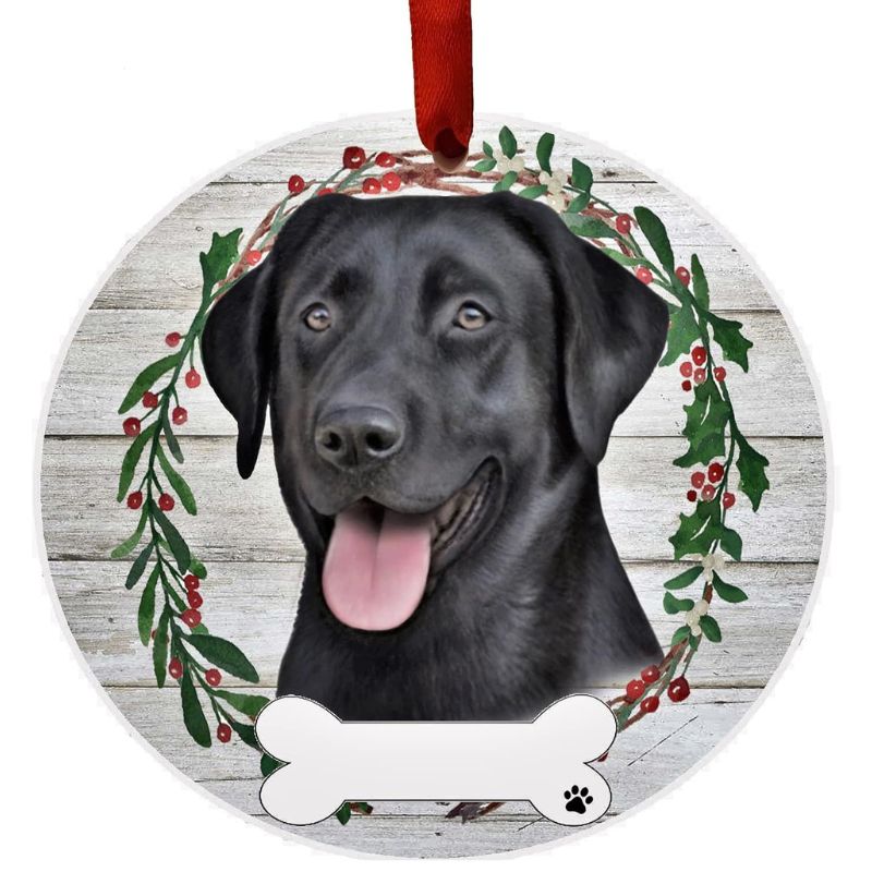 Labrador Black Wreath Ornament